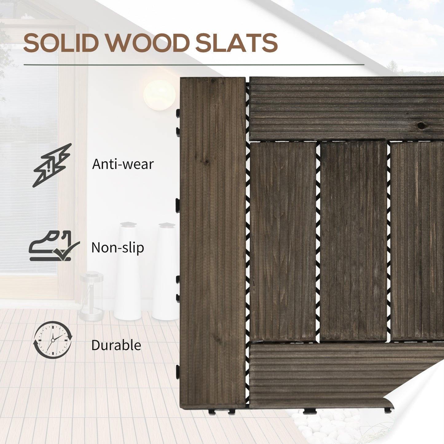 27 Pcs Wooden Interlocking Decking Tiles (1)