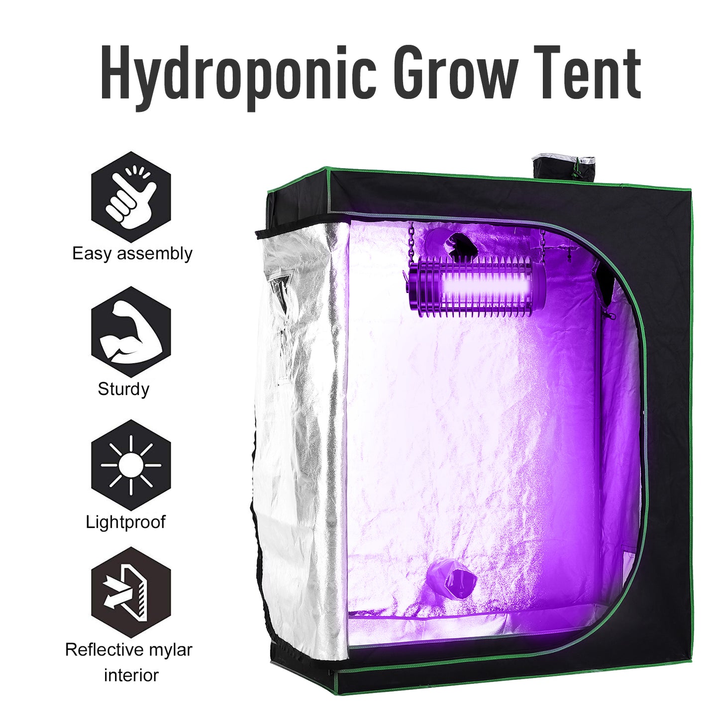 Grow Tent Reflective Mylar Hydroponic with Adjustable Vents (1)