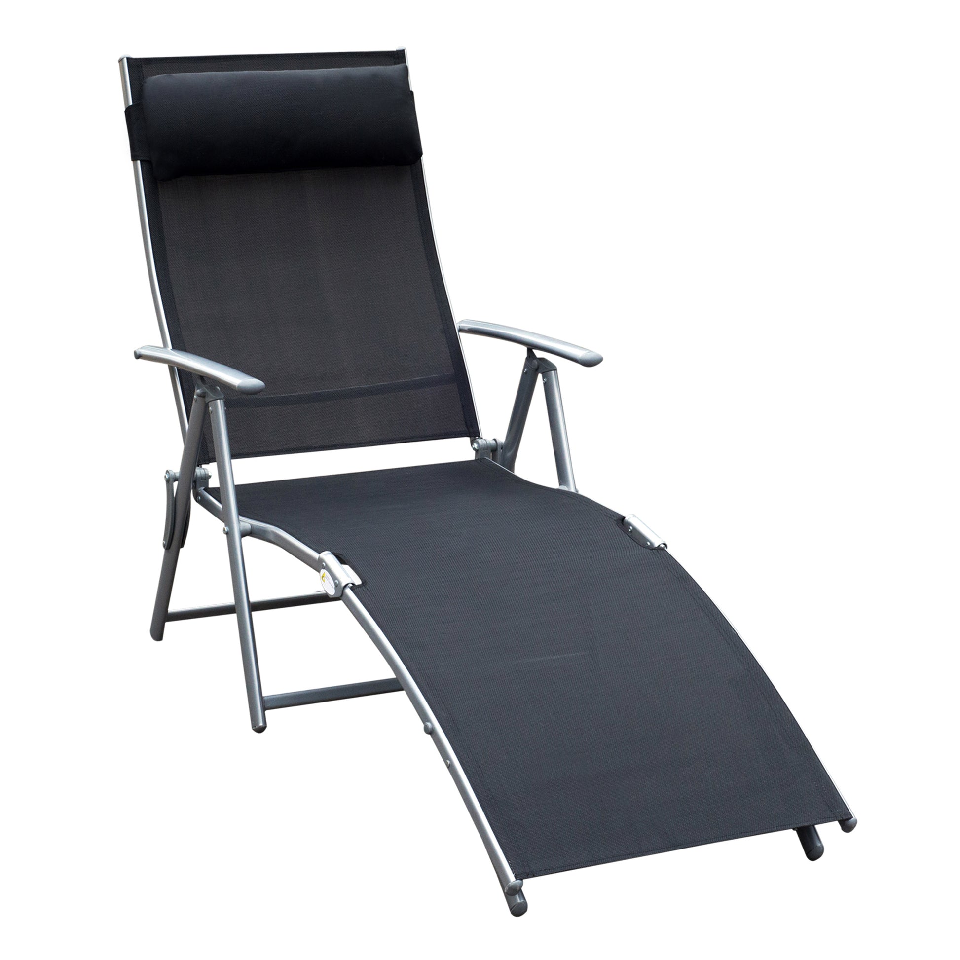 Sun Lounger Steel Frame Outdoor Folding Chaise Texteline Lounge (4)
