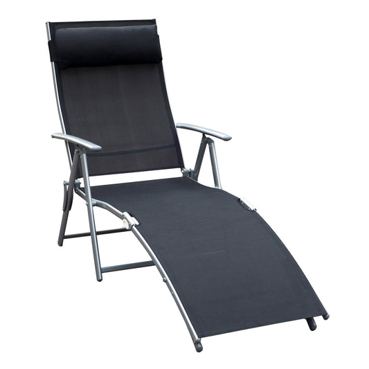 Sun Lounger Steel Frame Outdoor Folding Chaise Texteline Lounge (4)