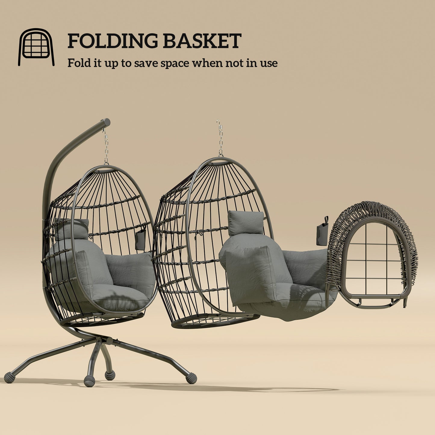 Hanging Egg Chair Outdoor Indoor Garden Swing Chair