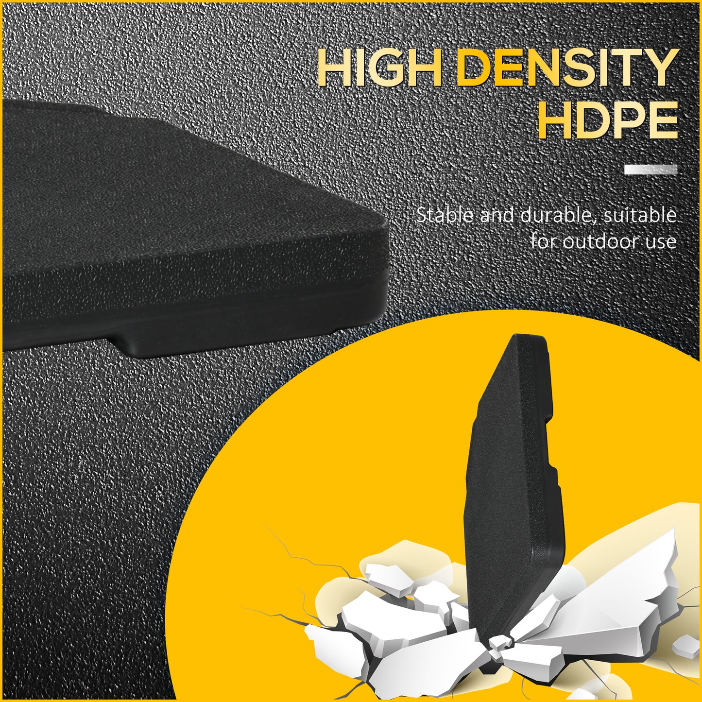 Four-Piece Plastic Cantilever Parasol Base