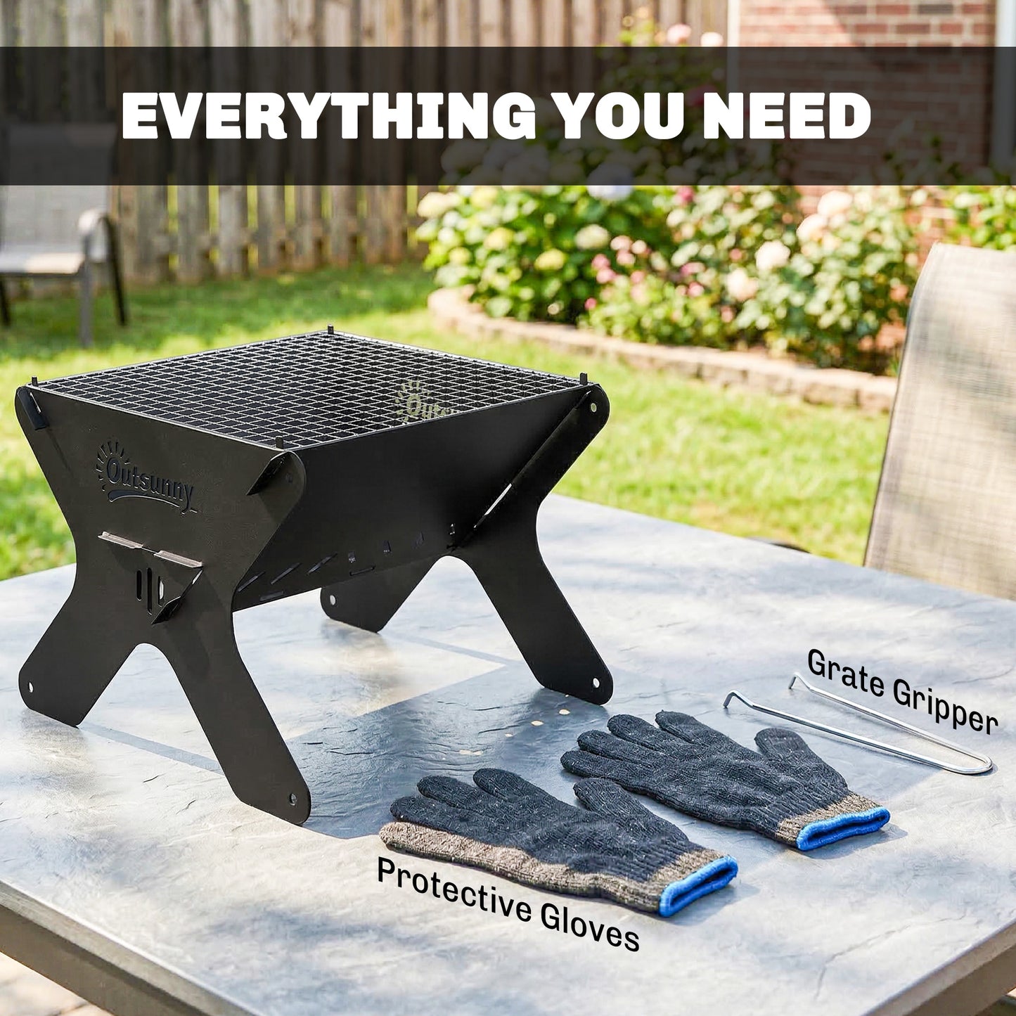 2-In-1 Portable BBQ Grill and Camping Fire Pit