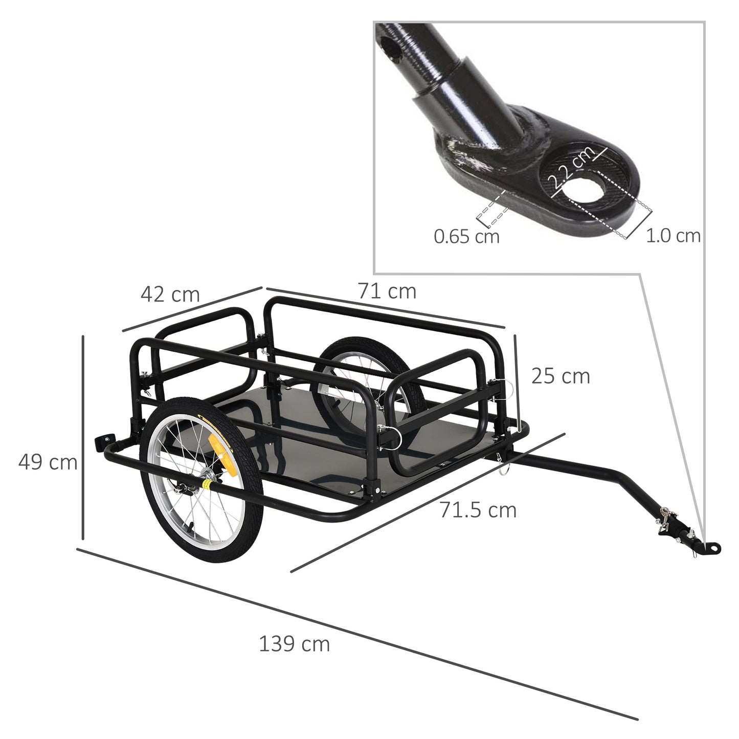 Bike Cargo Trailer in Steel Frame Extra Bicycle Storage Carrier