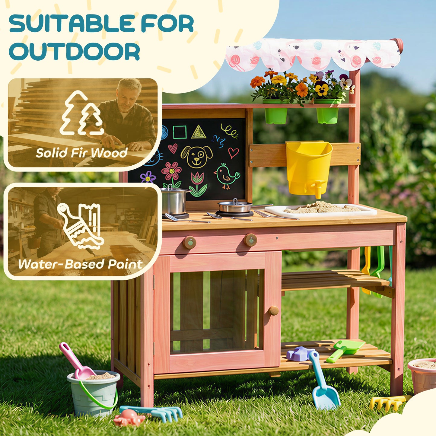 Kids Mud Kitchen with Canopy