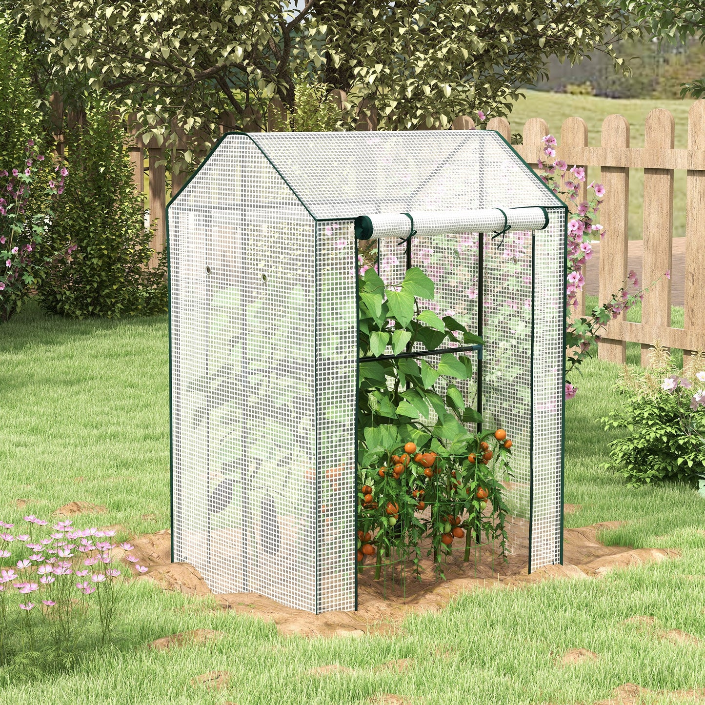 Green House, Mini Greenhouse with 2 Roll-up Doors