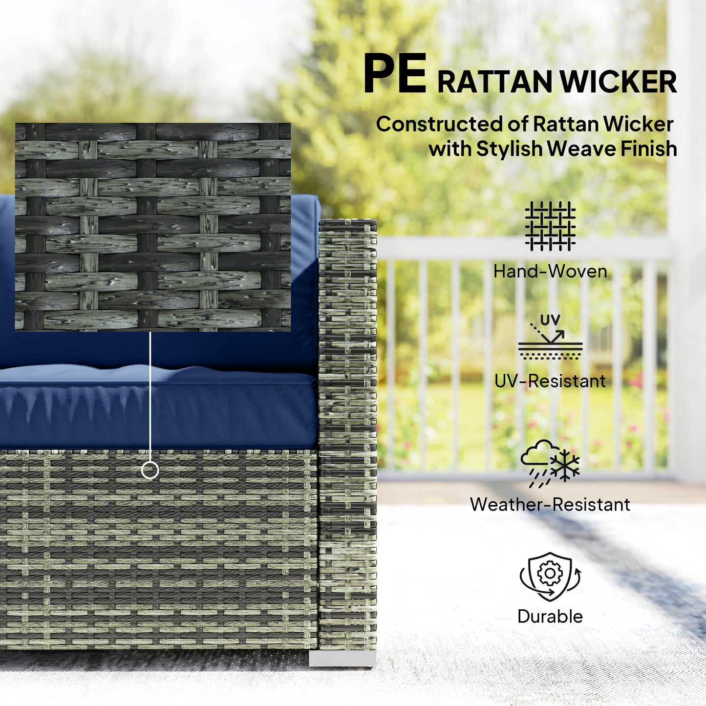 Four-Piece Rattan Sofa Set