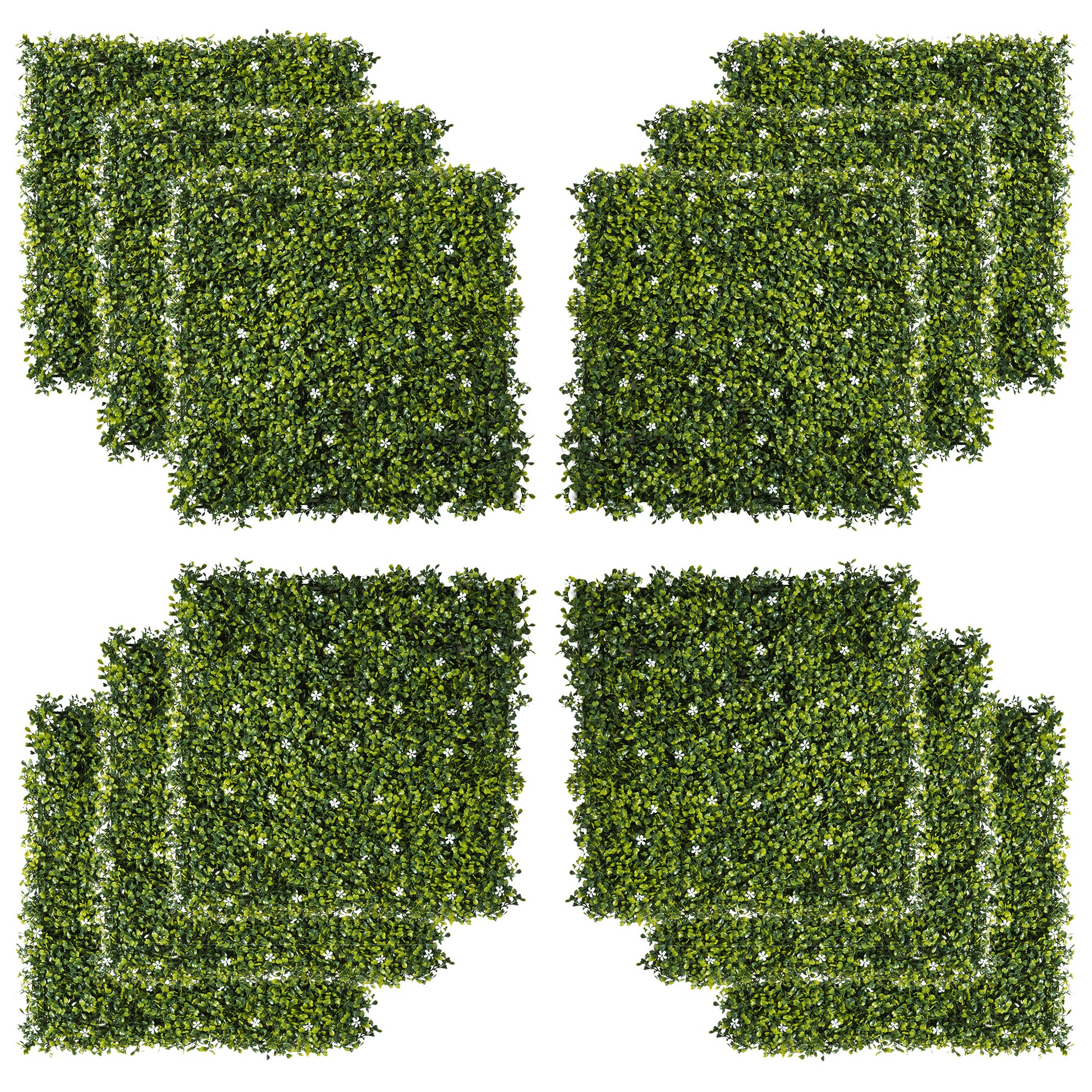 12PCS Artificial Boxwood Wall Panels 50cm x 50cm Grass Privacy