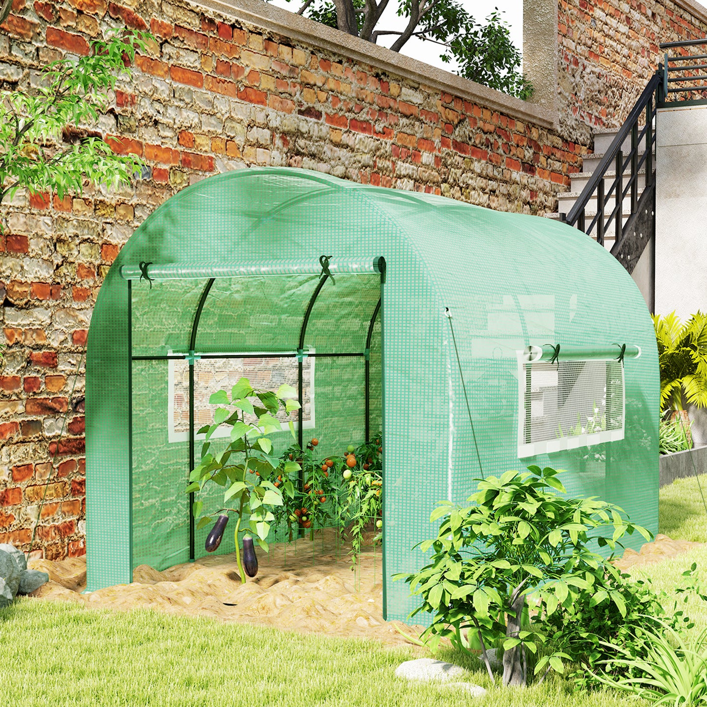 300 x 200cm Walk-In Polytunnel Greenhouse