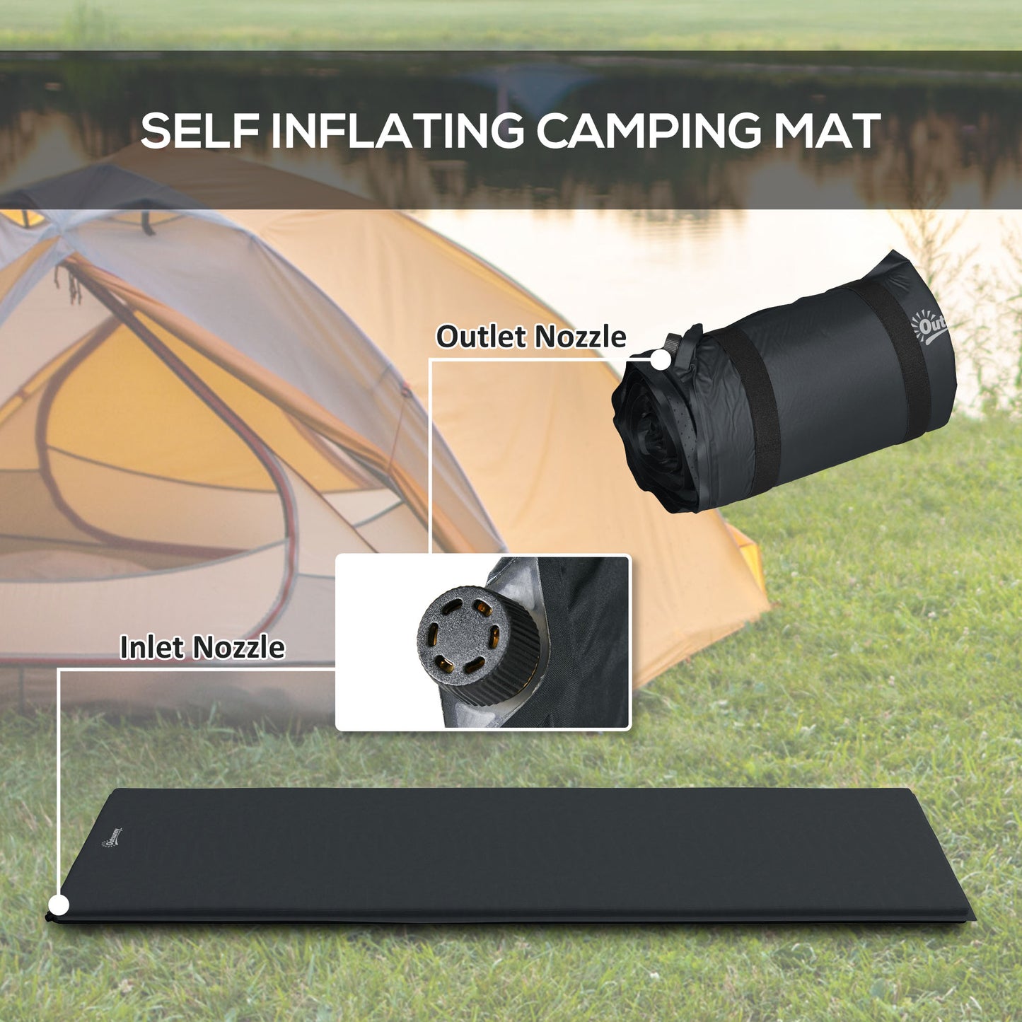 Single Inflatable Mattress, with Carry Bag