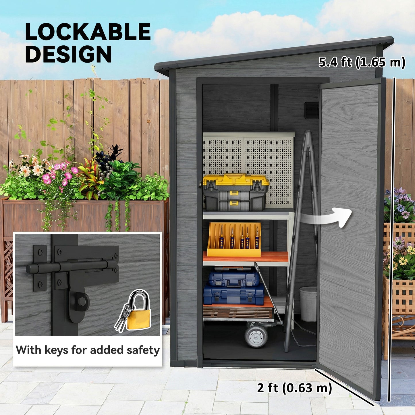 4'x5' Garden Storage Shed, Lean to Shed (1)