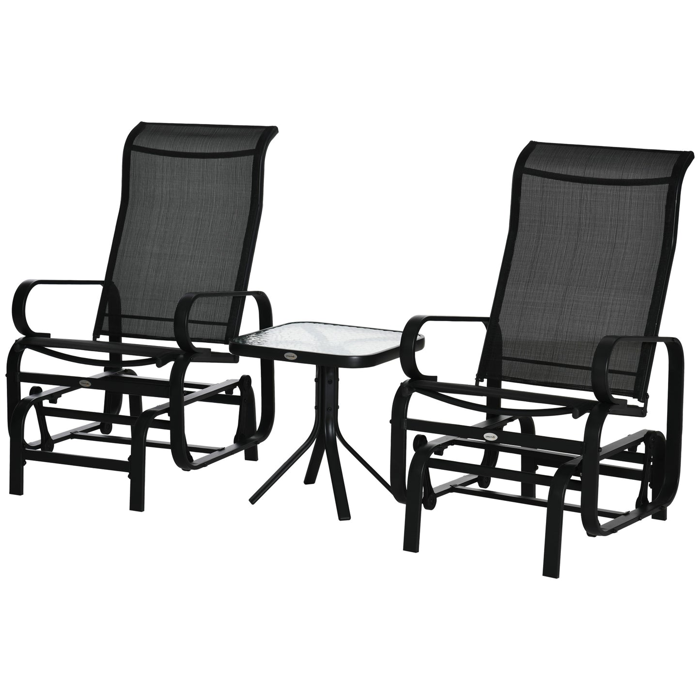 3 Pieces Garden Gliding Chair Set
