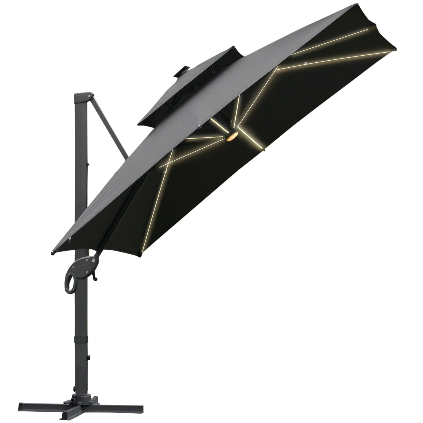 3 x 3(m) Aluminum Sun Square Canopy Top w/ Adjustable Pole Angle