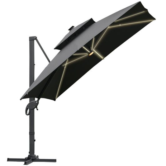 3 x 3(m) Aluminum Sun Square Canopy Top w/ Adjustable Pole Angle