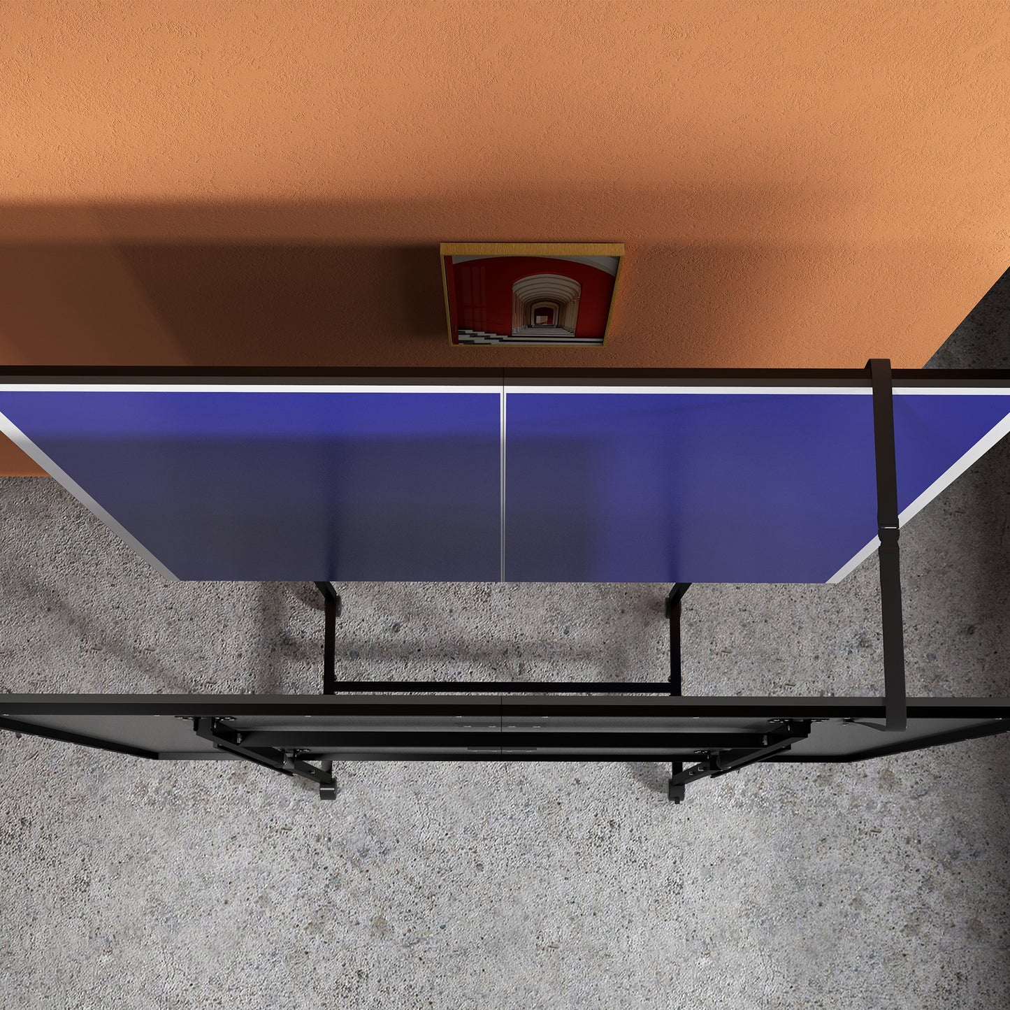 9FT Folding Table Tennis Table with Four Wheels, for Indoor Use