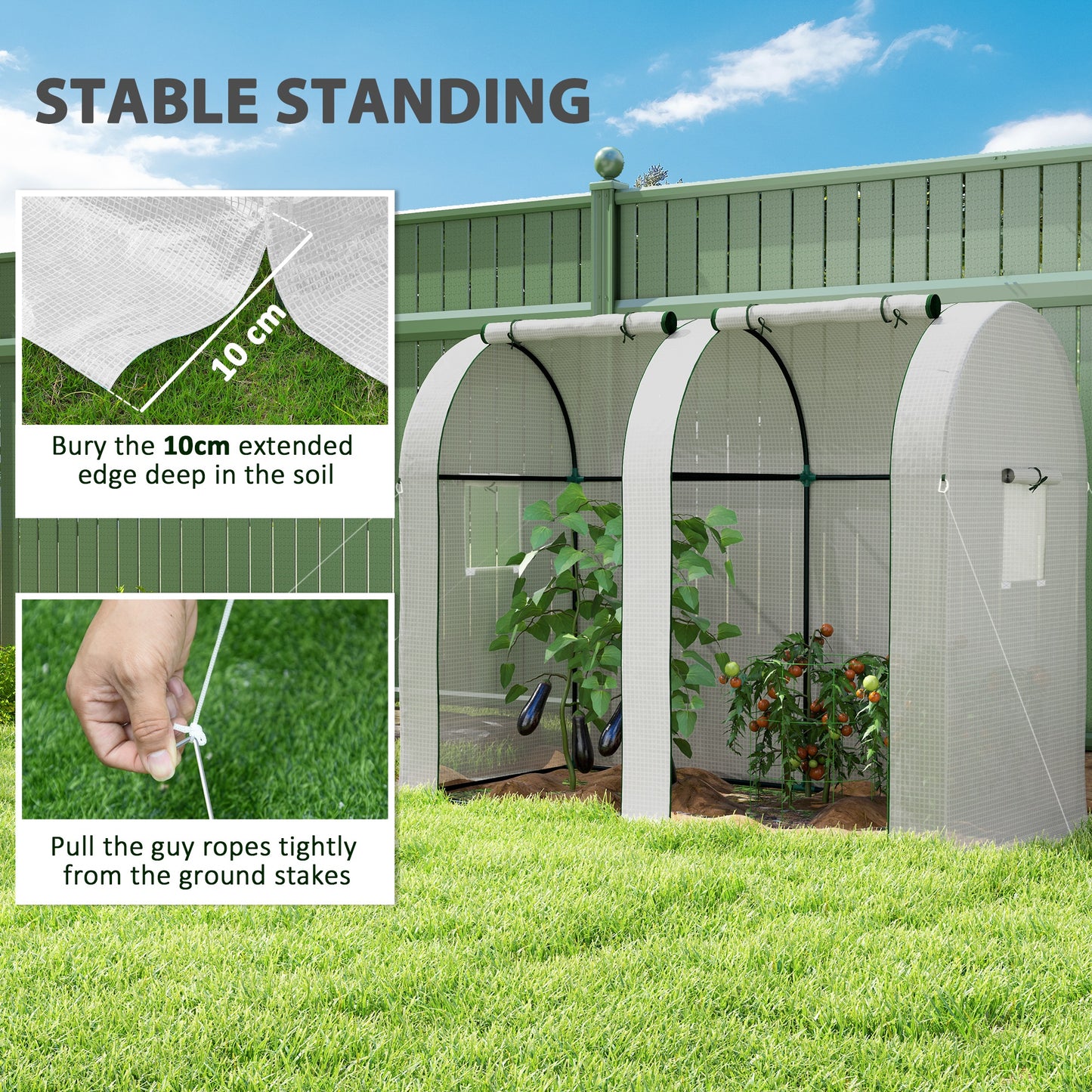 94 x 185cm Mini Two-Room Greenhouse