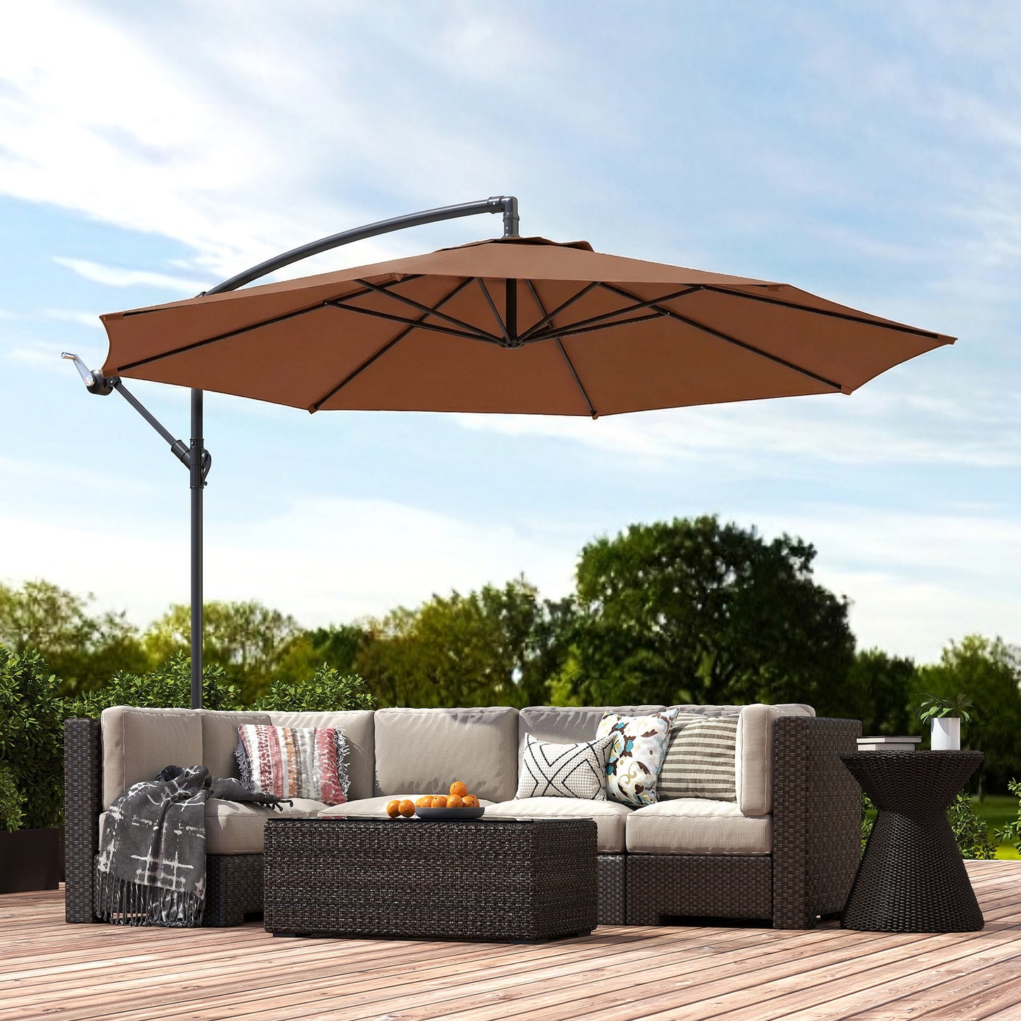 3 m Overhanging Cantilever Parasol, with Cross Base