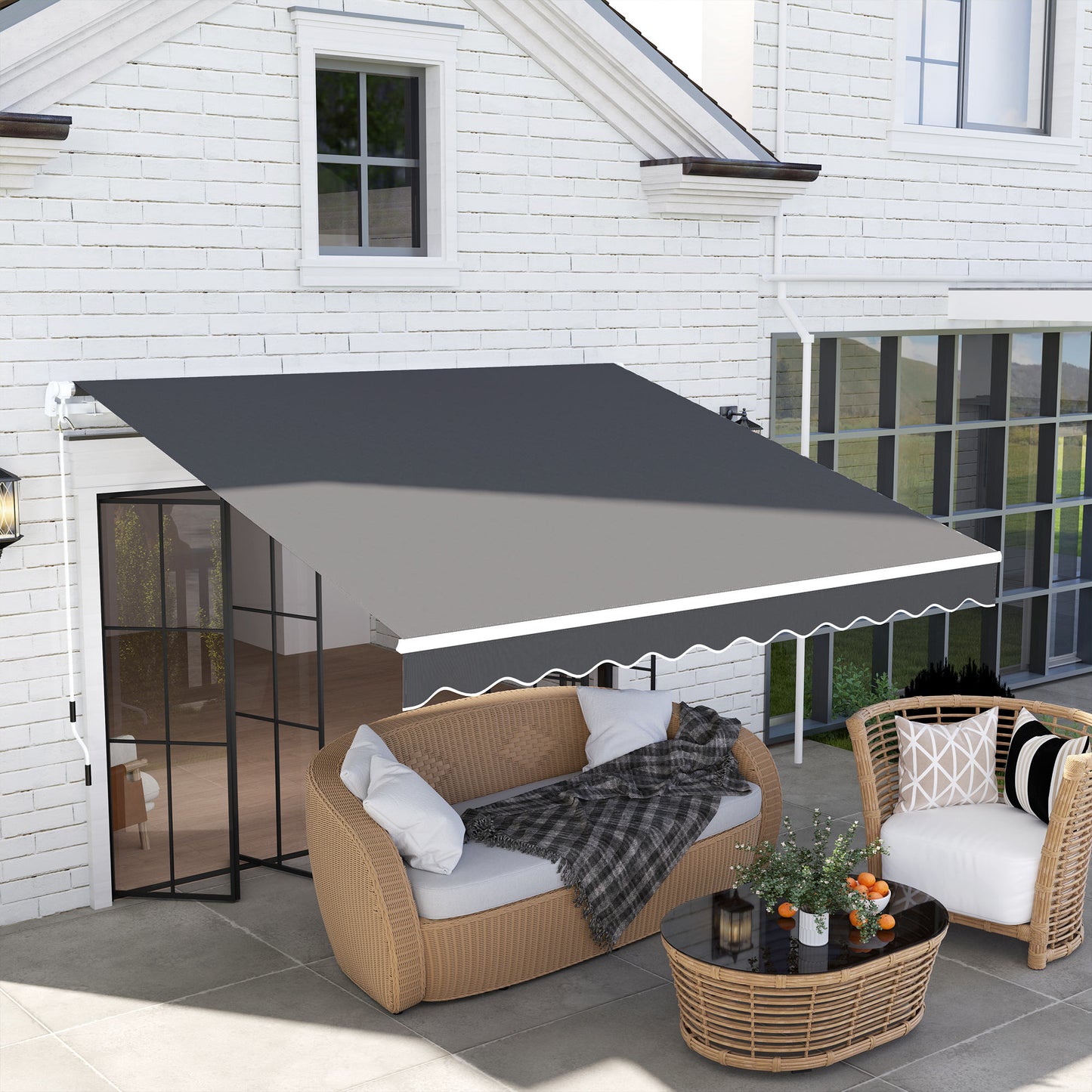 3 x 2.5m Garden Patio Manual Awning