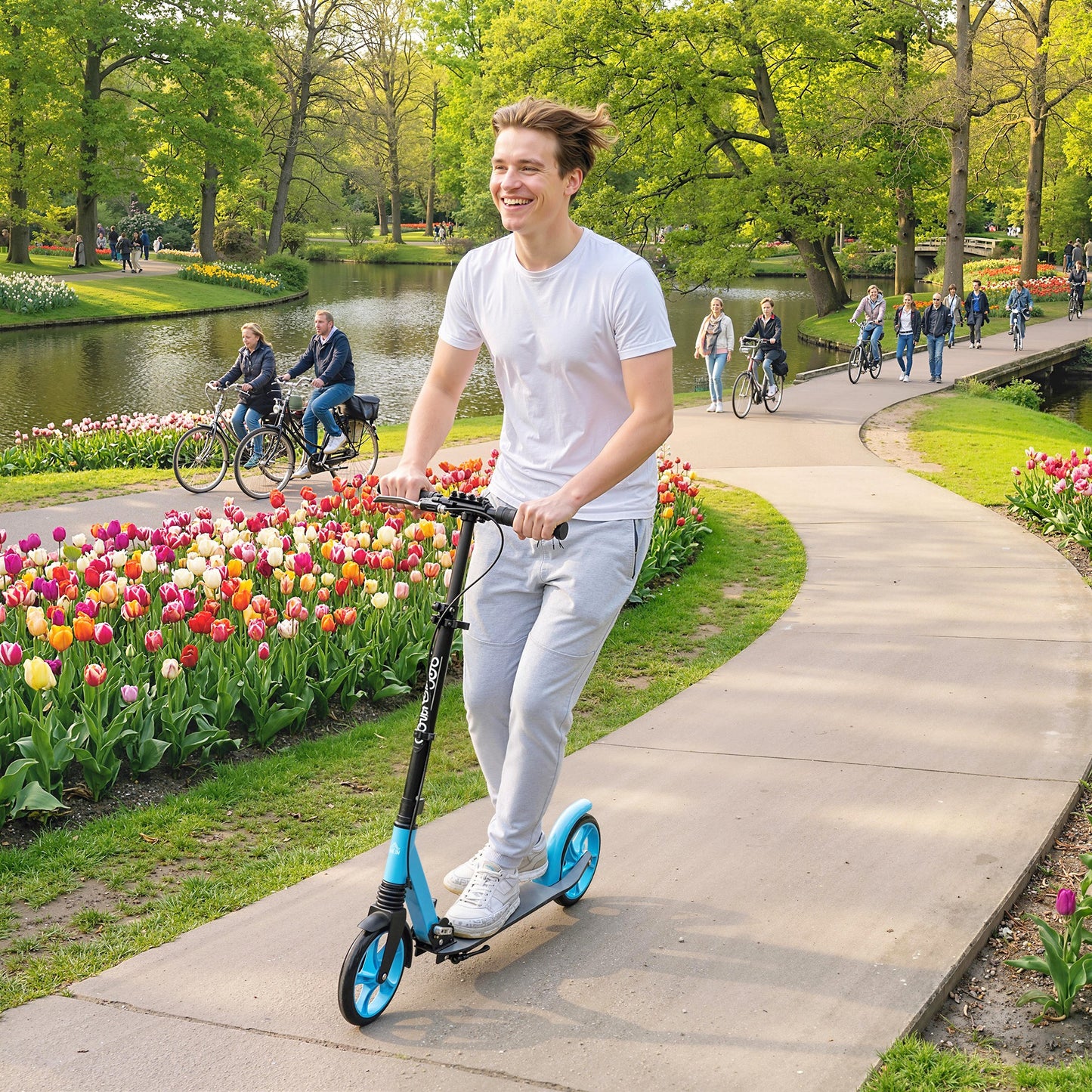 One-click Folding Kick Scooter for 14+ w/ Adjustable Handlebar (1)