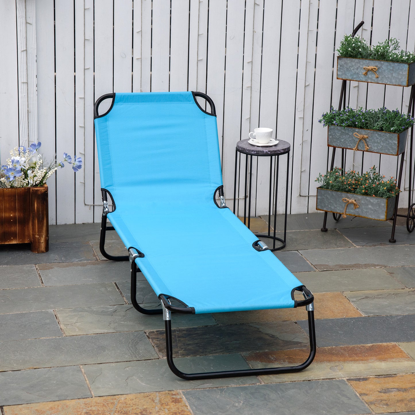 Garden Sun Lounger, with Five-Position Back