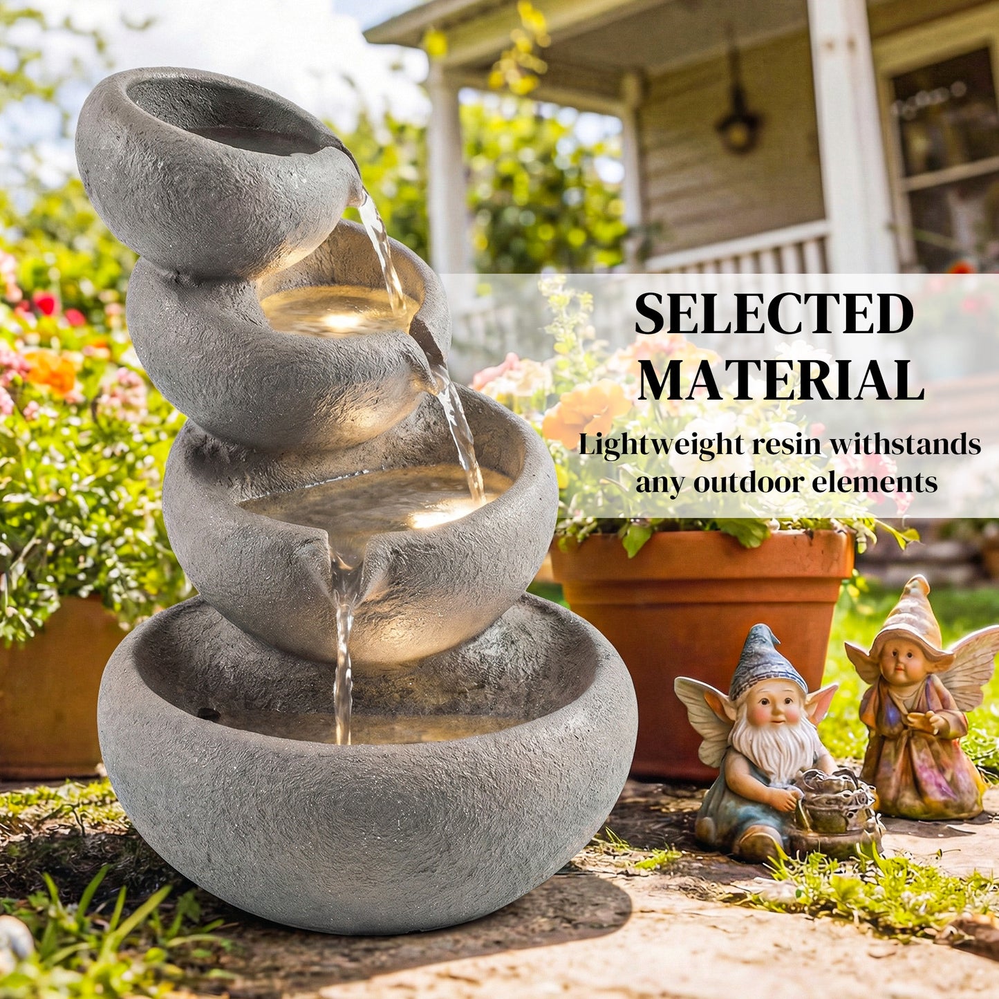 4-Tier Water Fountain Outdoor