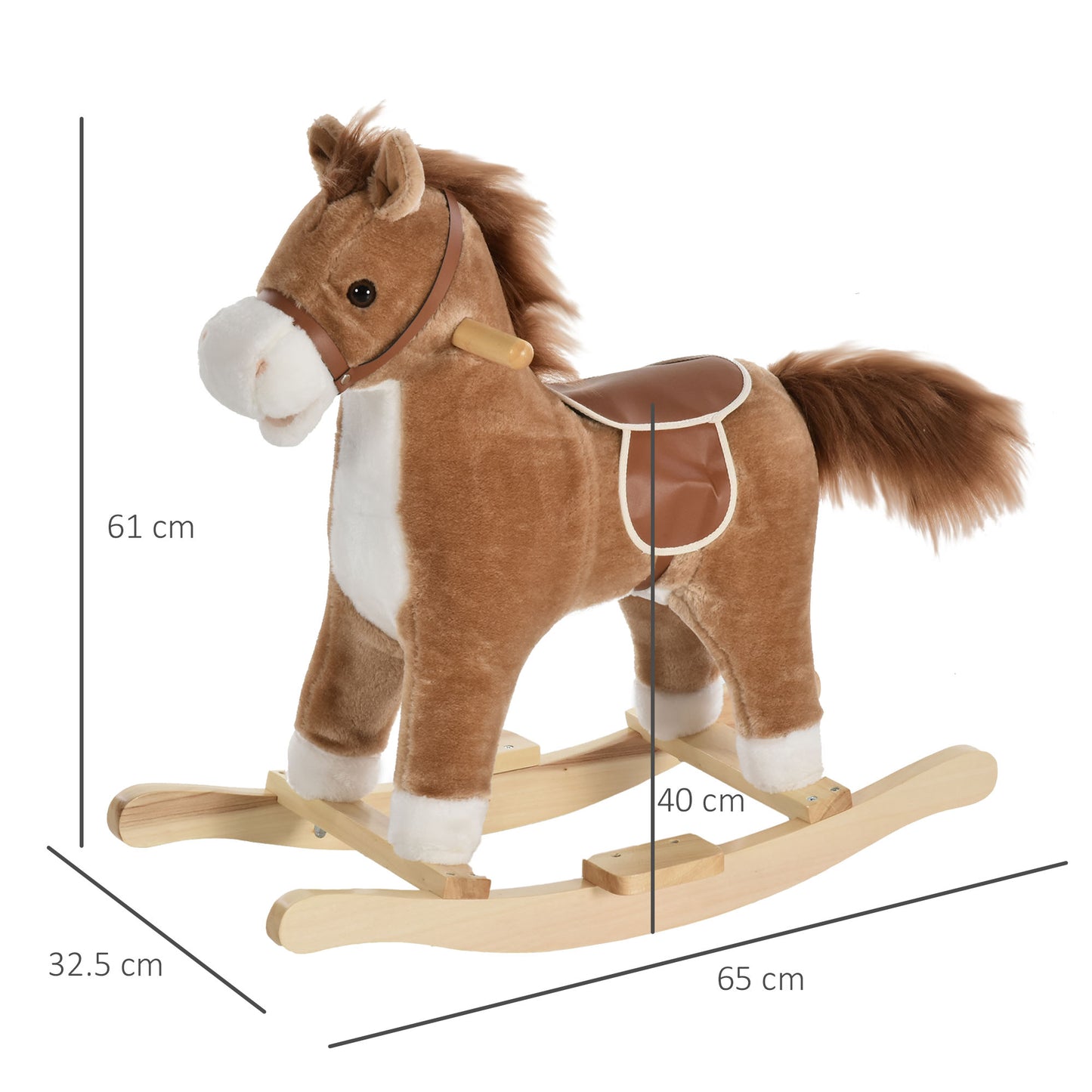 Kids Classic Rocking Horse, with Moving Mouth, Neighing Sounds