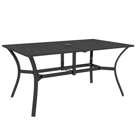 Rectangle Garden Dining Table with Parasol Hole