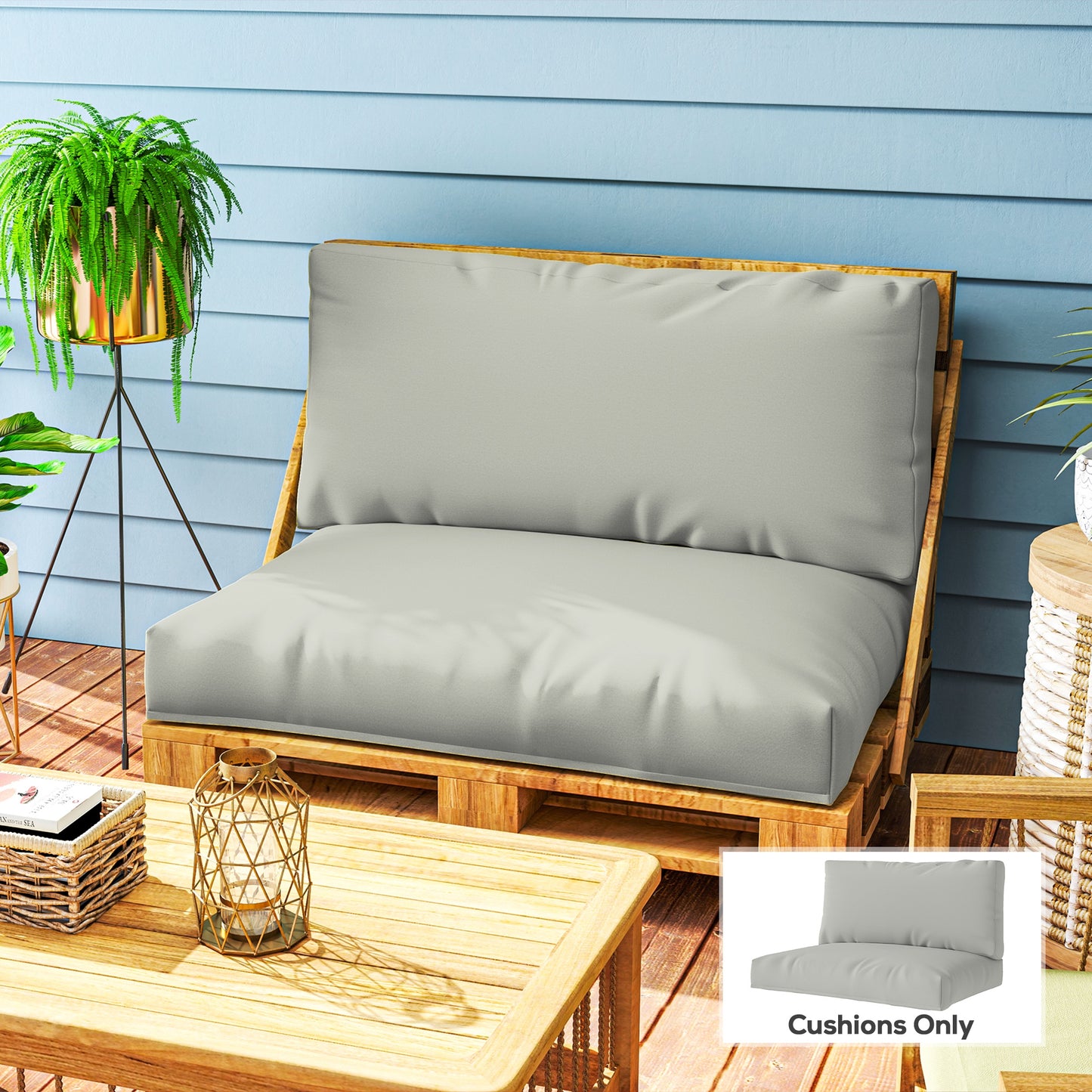 Two Piece Seat Pallet and Back Cushions