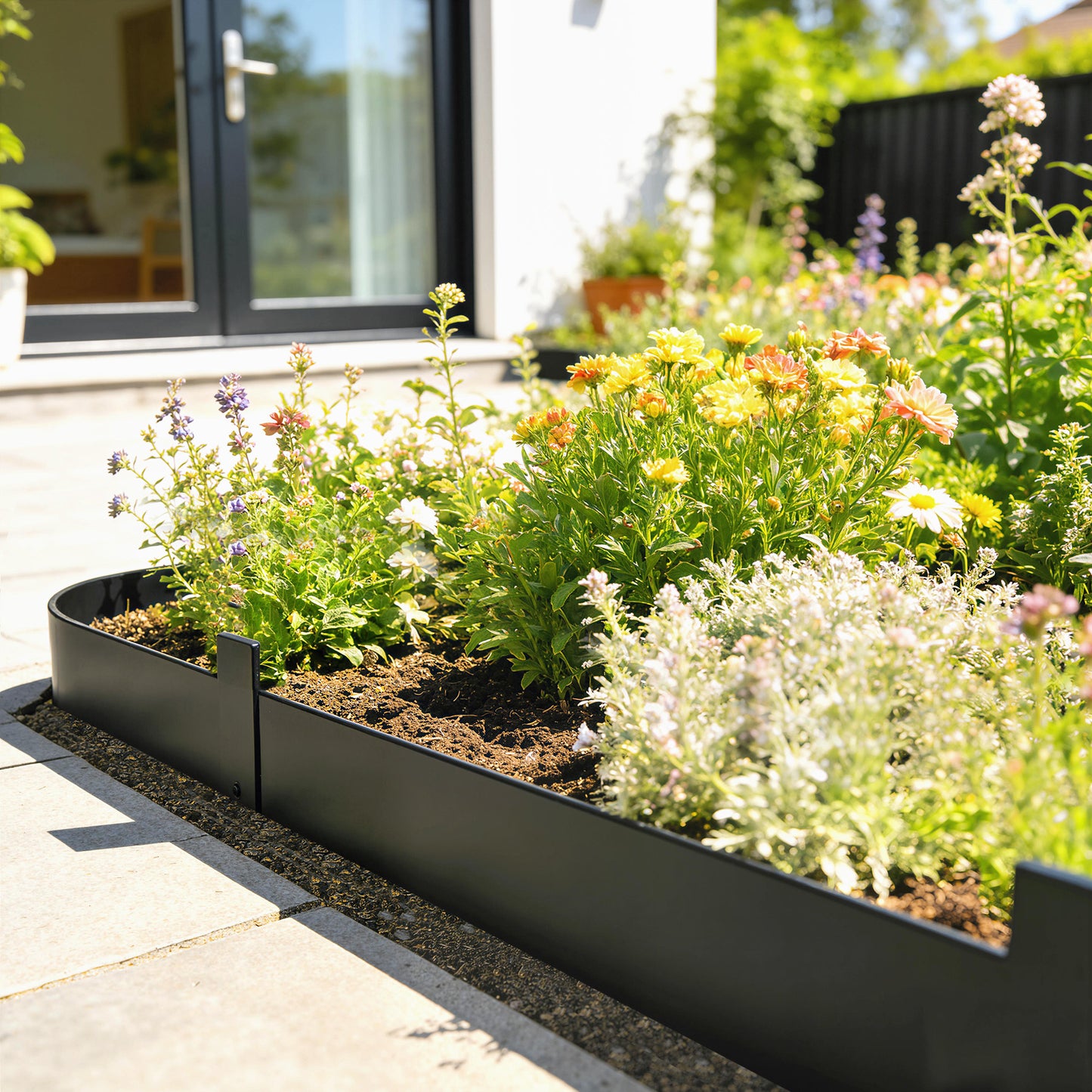 5pcs Garden Fence, Metal Picket Fence Panels, 102x15cm
