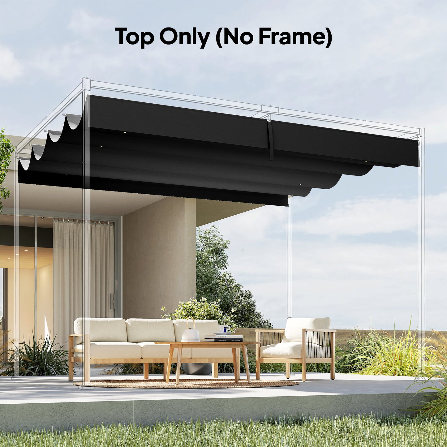 Retractable Pergola Canopy Only, 3.92 x 3.5 m