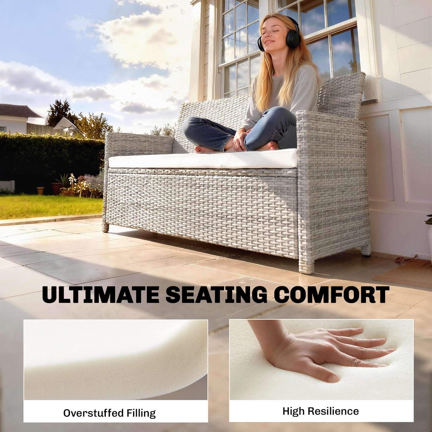 Outdoor Seat Cushion Pads for Rattan Furniture