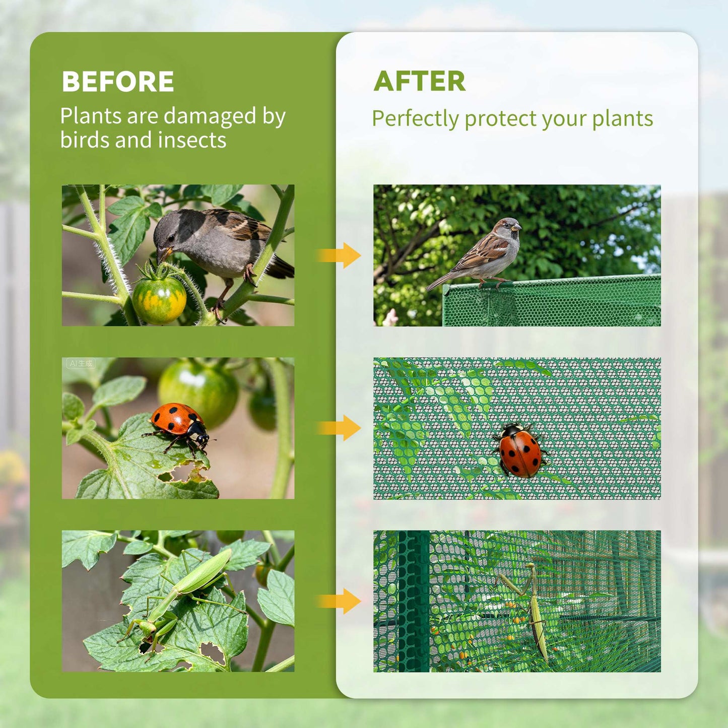 120 x 120cm Compact Plant Cage, with Netting