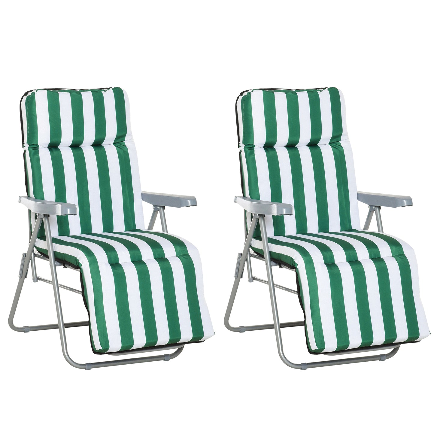 2 Pieces Outdoor Sun Lounger Set with Cushions
