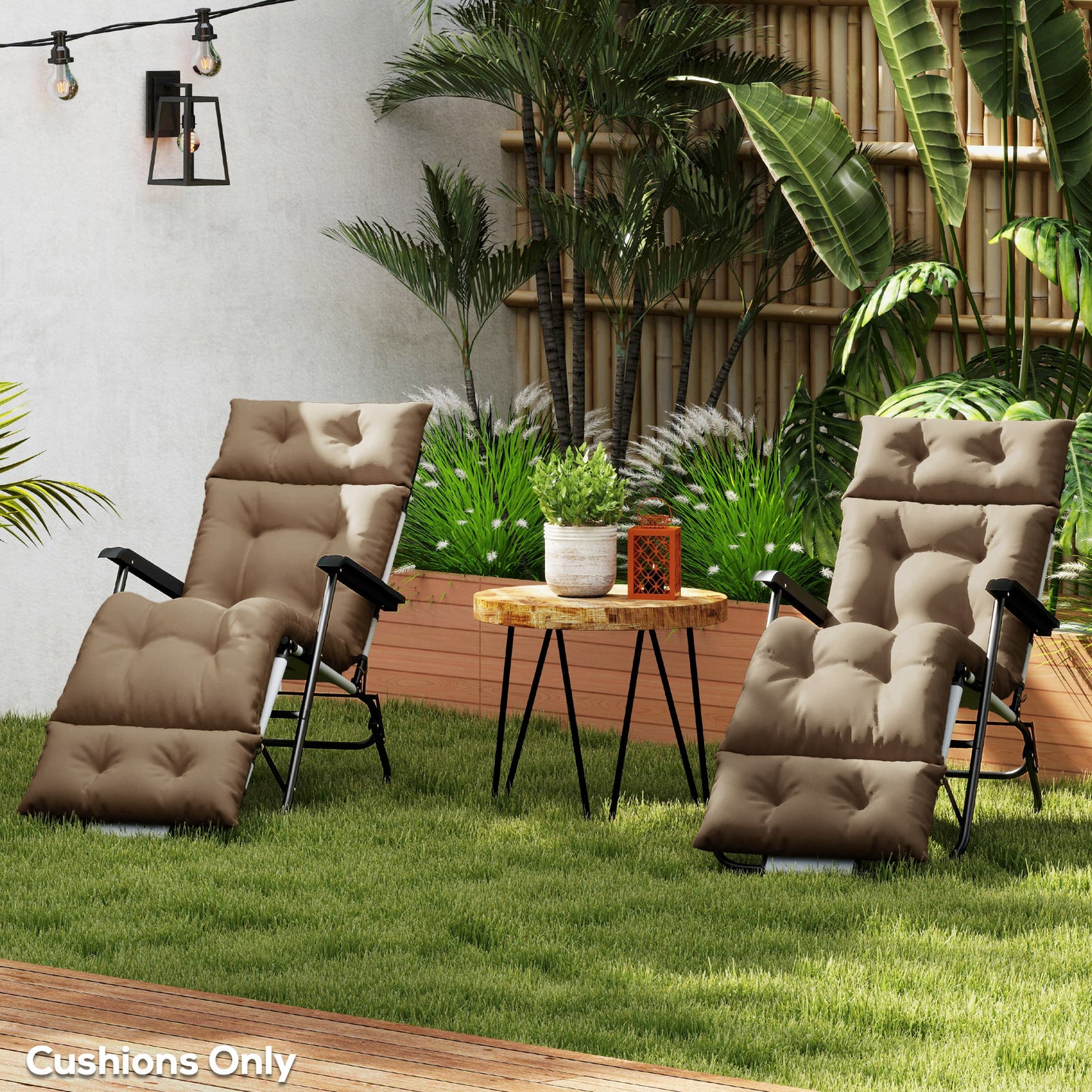 Set of Two 190 x 56cm Sun Lounger Cushions