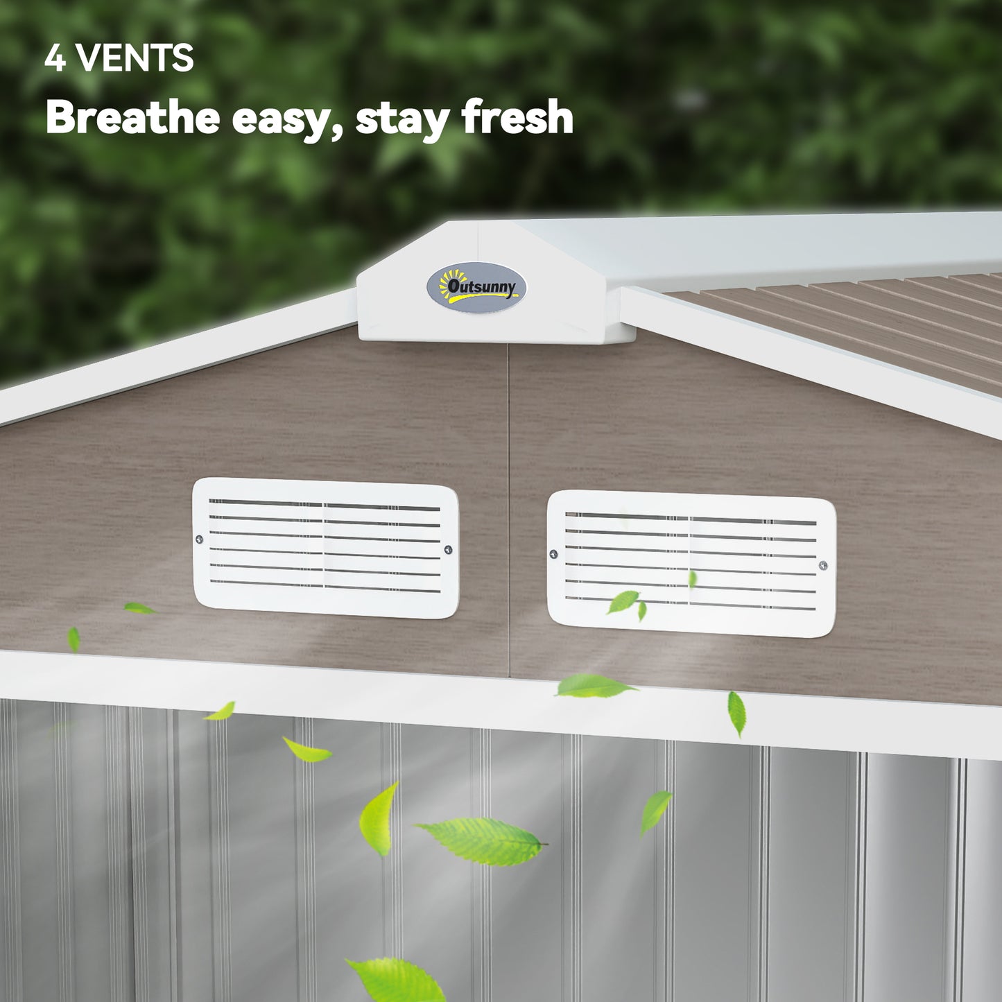 7 x 4ft Metal Garden Storage Shed with Vents