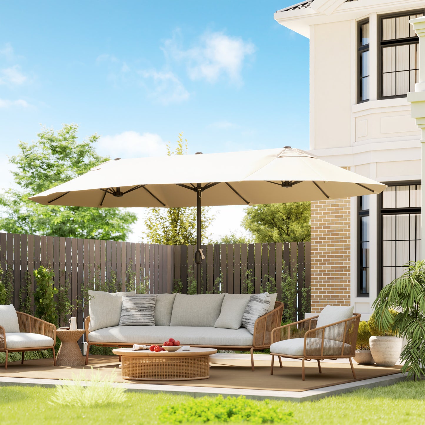 4.6m Double Garden Parasol
