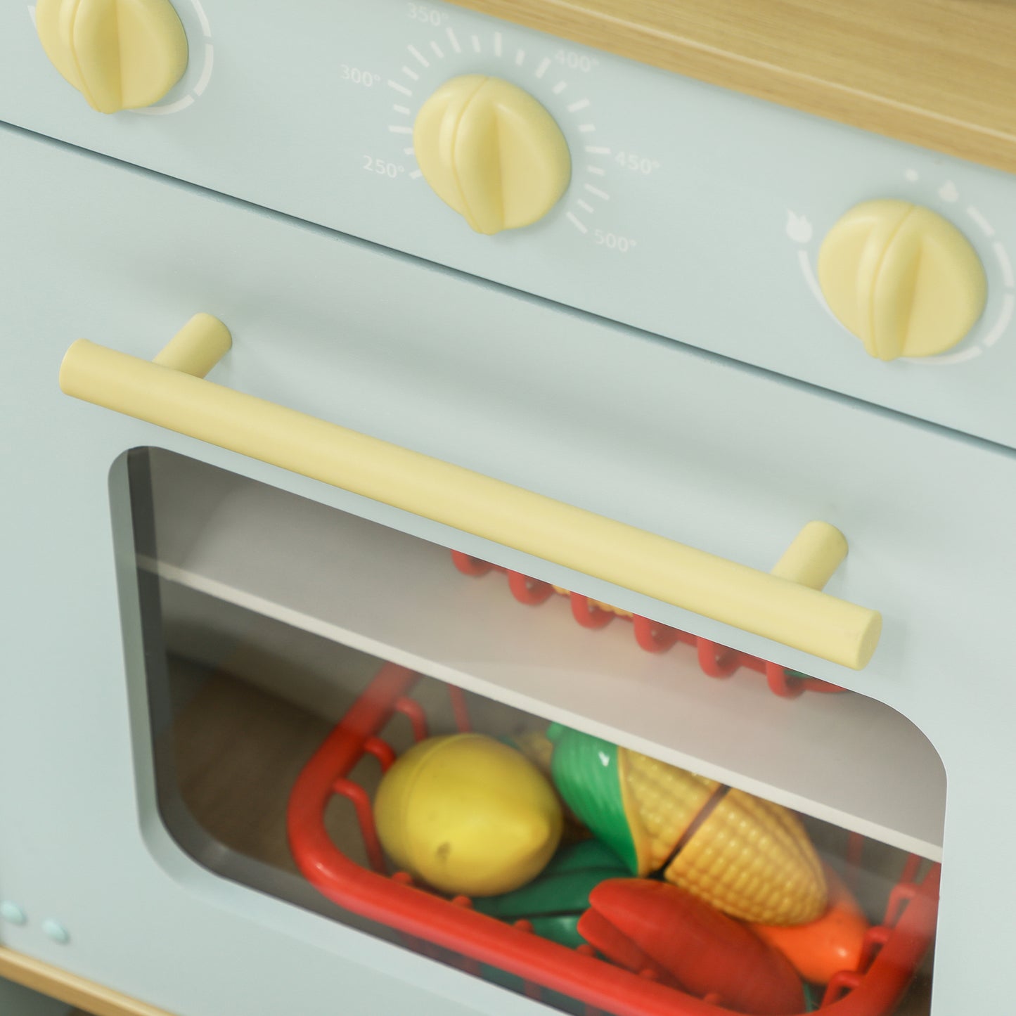 Pretend Play Kitchen, Kids Kitchen Playset with Light & Sound Stove