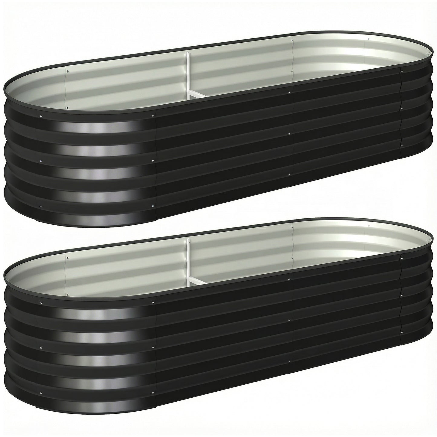 Set of Two 150 x 60cm Steel Planters