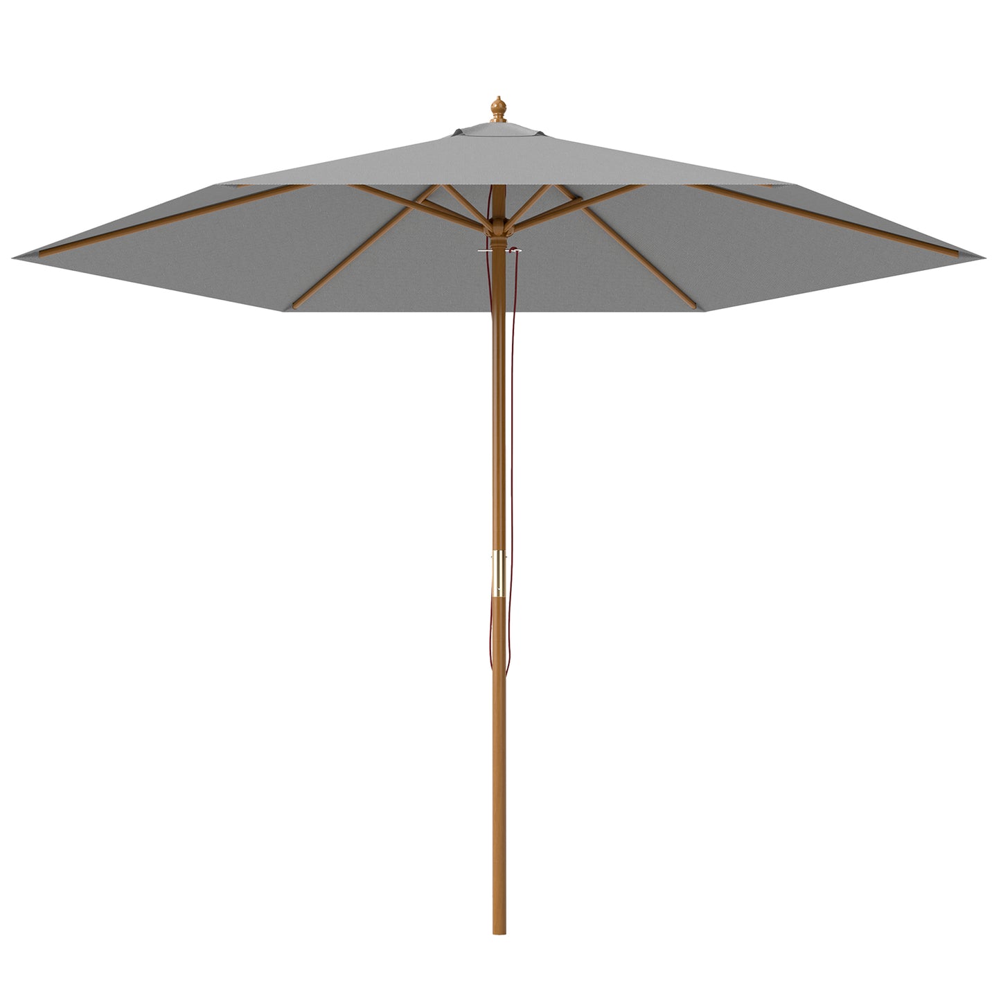2.5m Wood Garden Parasol Sun Shade Patio Outdoor Wooden Umbrella