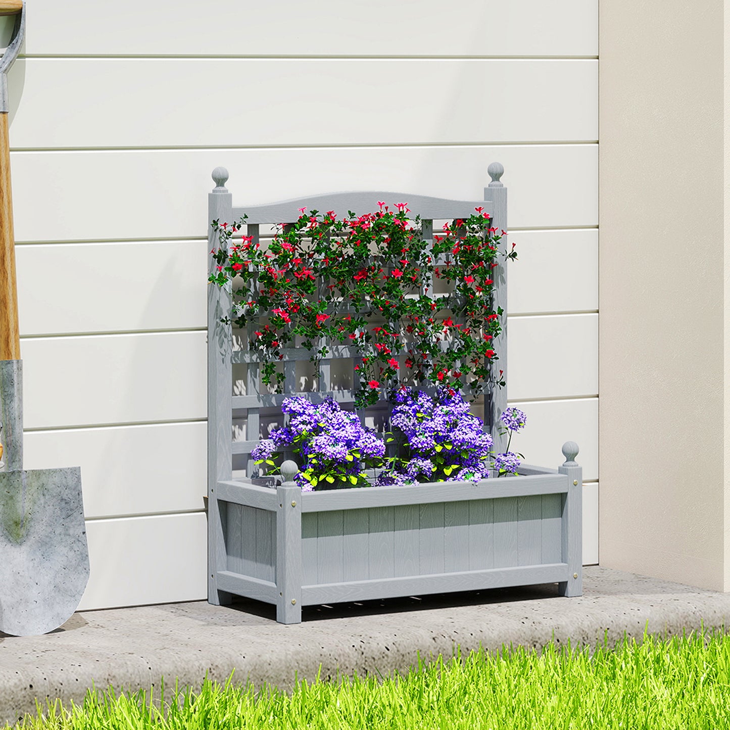 Garden Planters with Trellis for Climbing Vines (3)