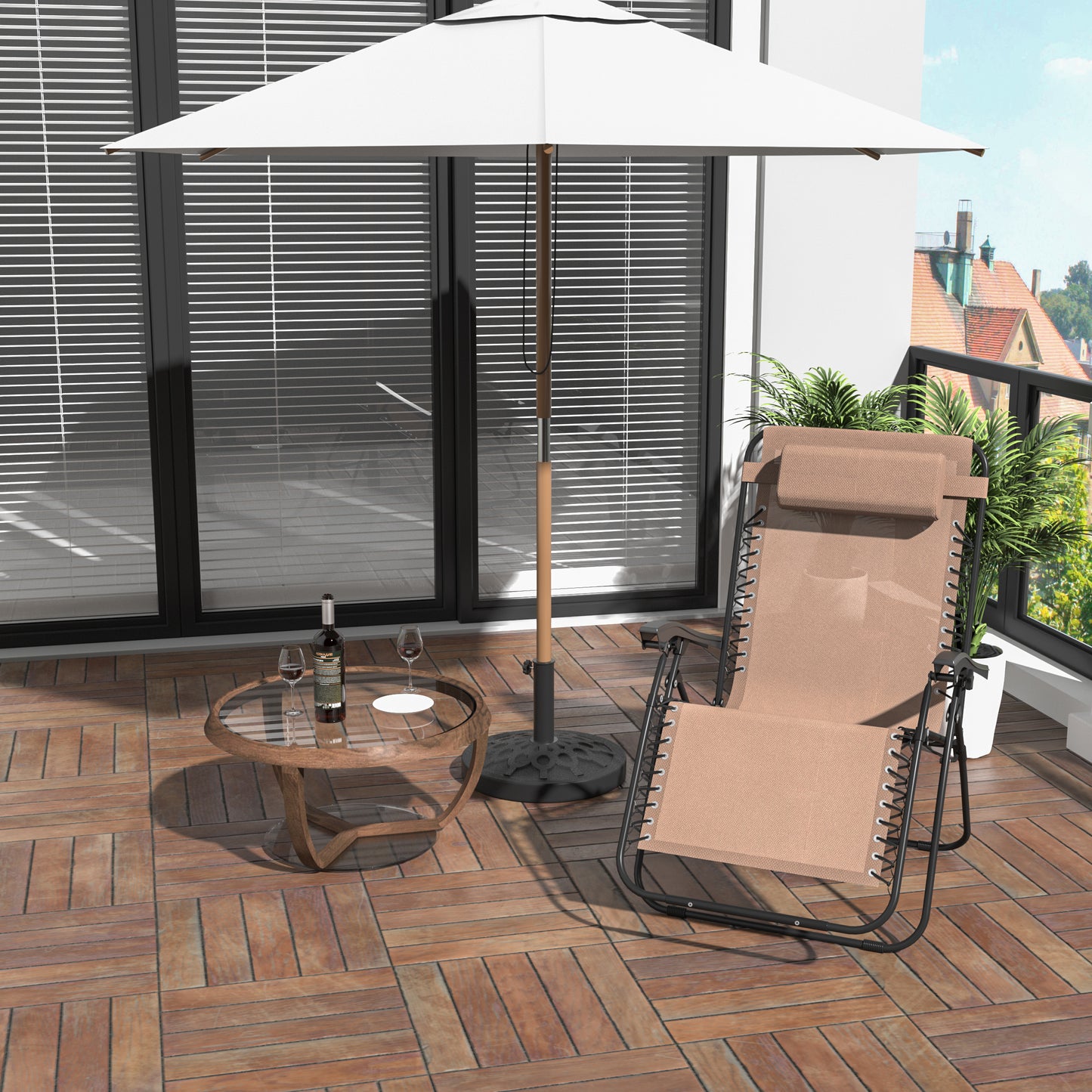 Zero Gravity Chair Metal Frame Texteline Armchair Outdoor Folding