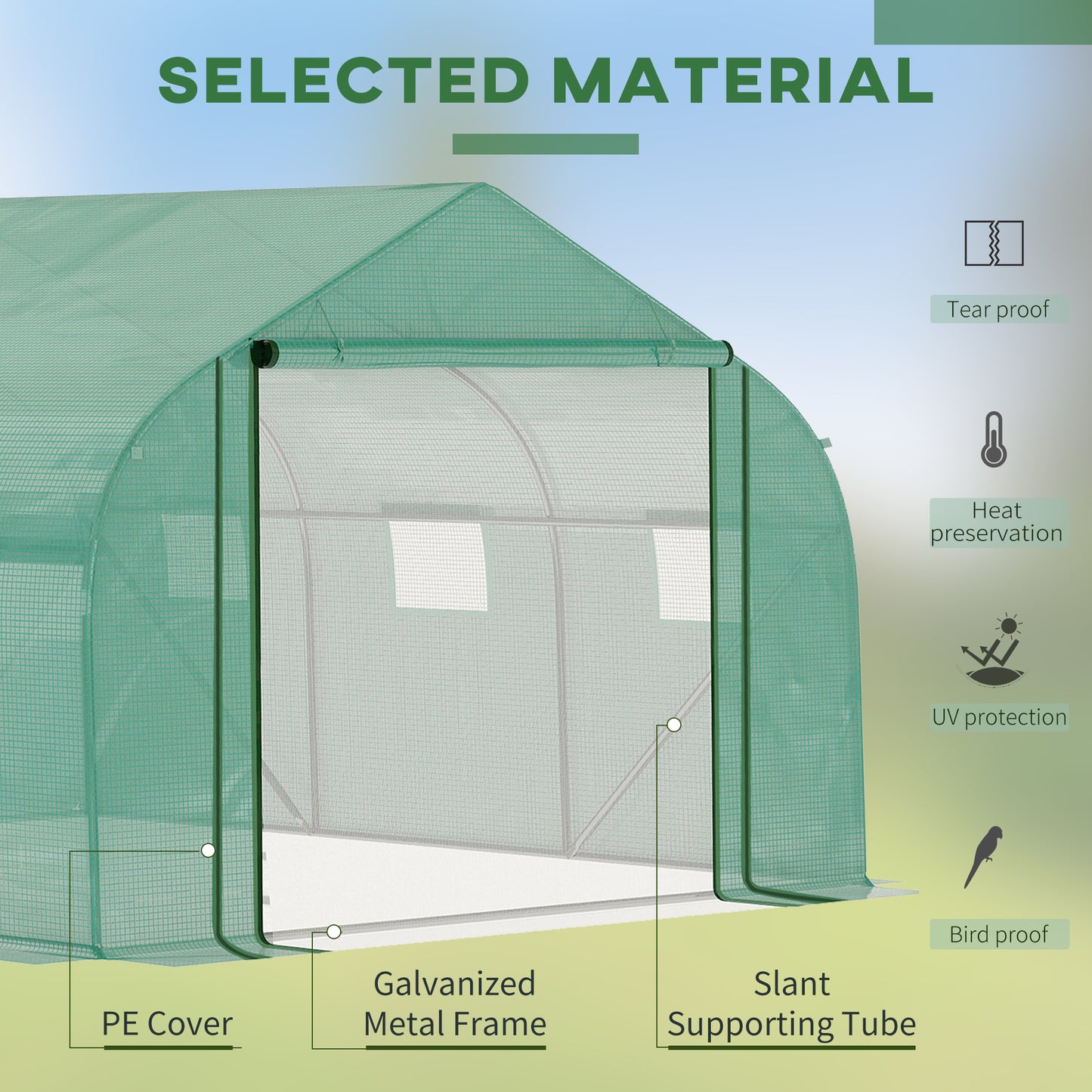 Walk-in Polytunnel Garden Greenhouse