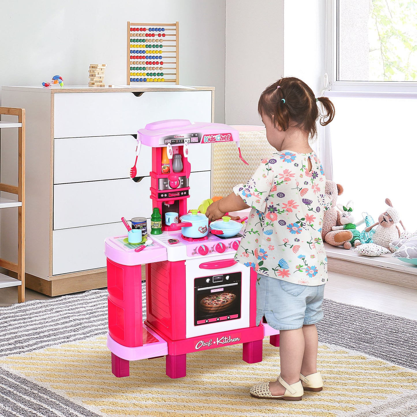 38 Pcs Kids Children Kitchen Play Set w/ Realistic Sounds Lights