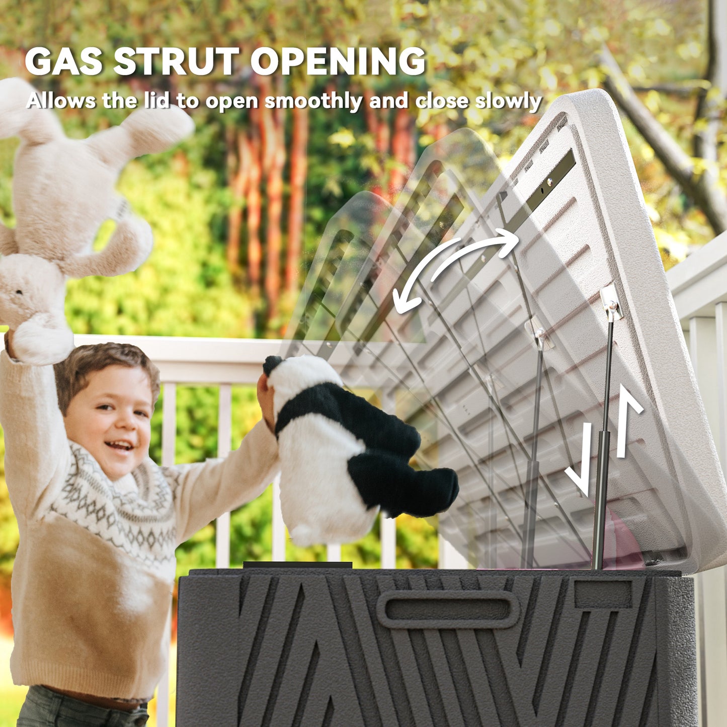 380L Waterproof Outdoor Storage Box, with Lockable Lid