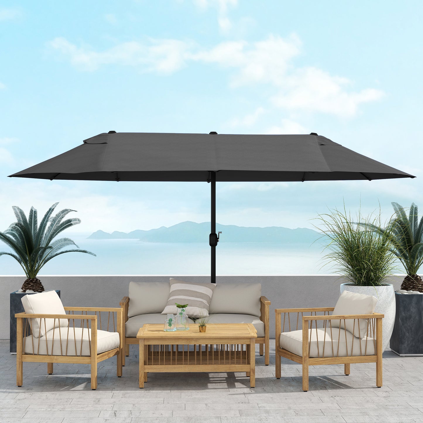 4.6m Double Garden Parasol