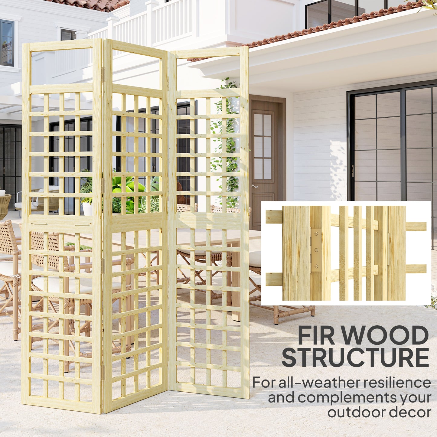 3-Panel Garden Privacy Screen