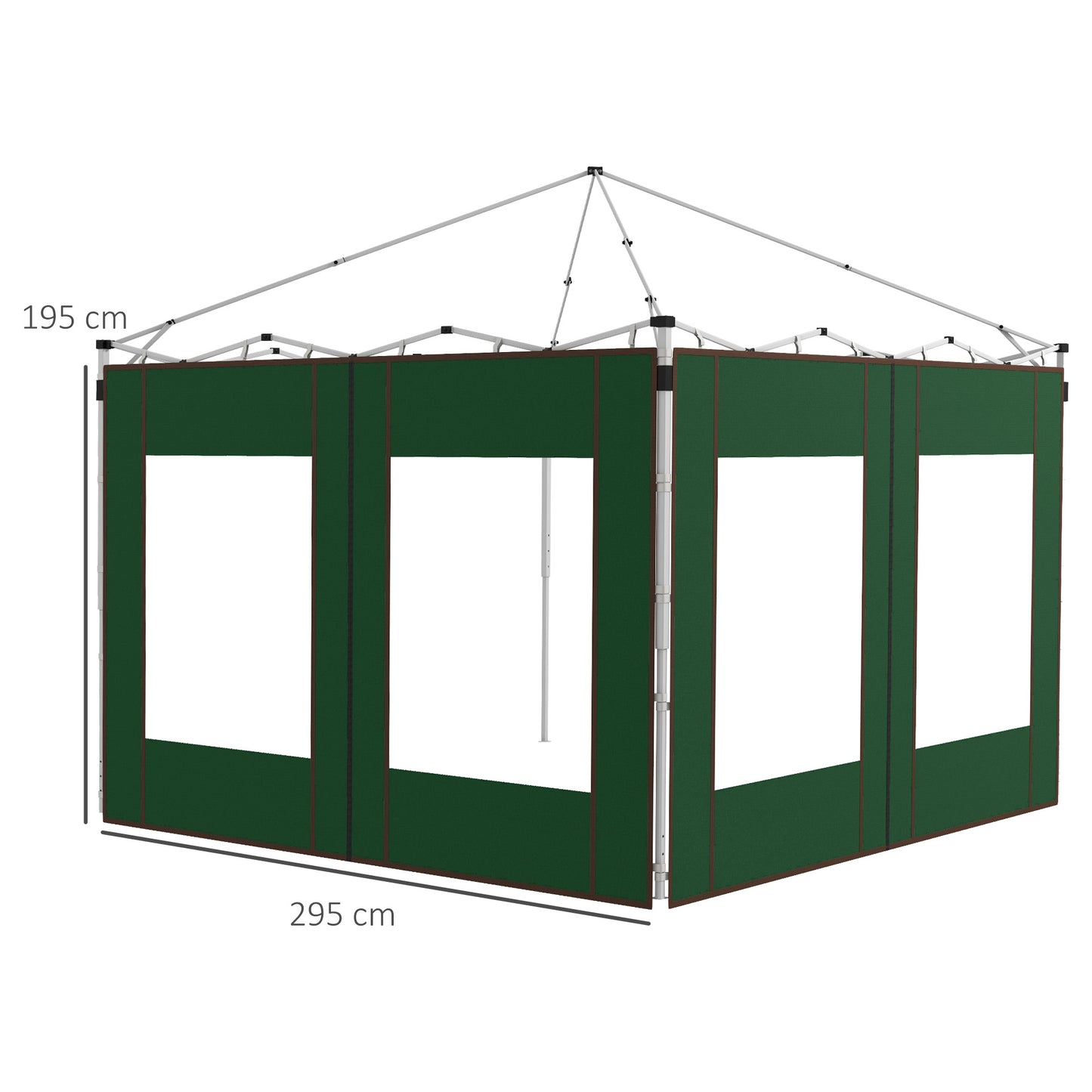 Set of Two 295cm Replacement Canopy Walls