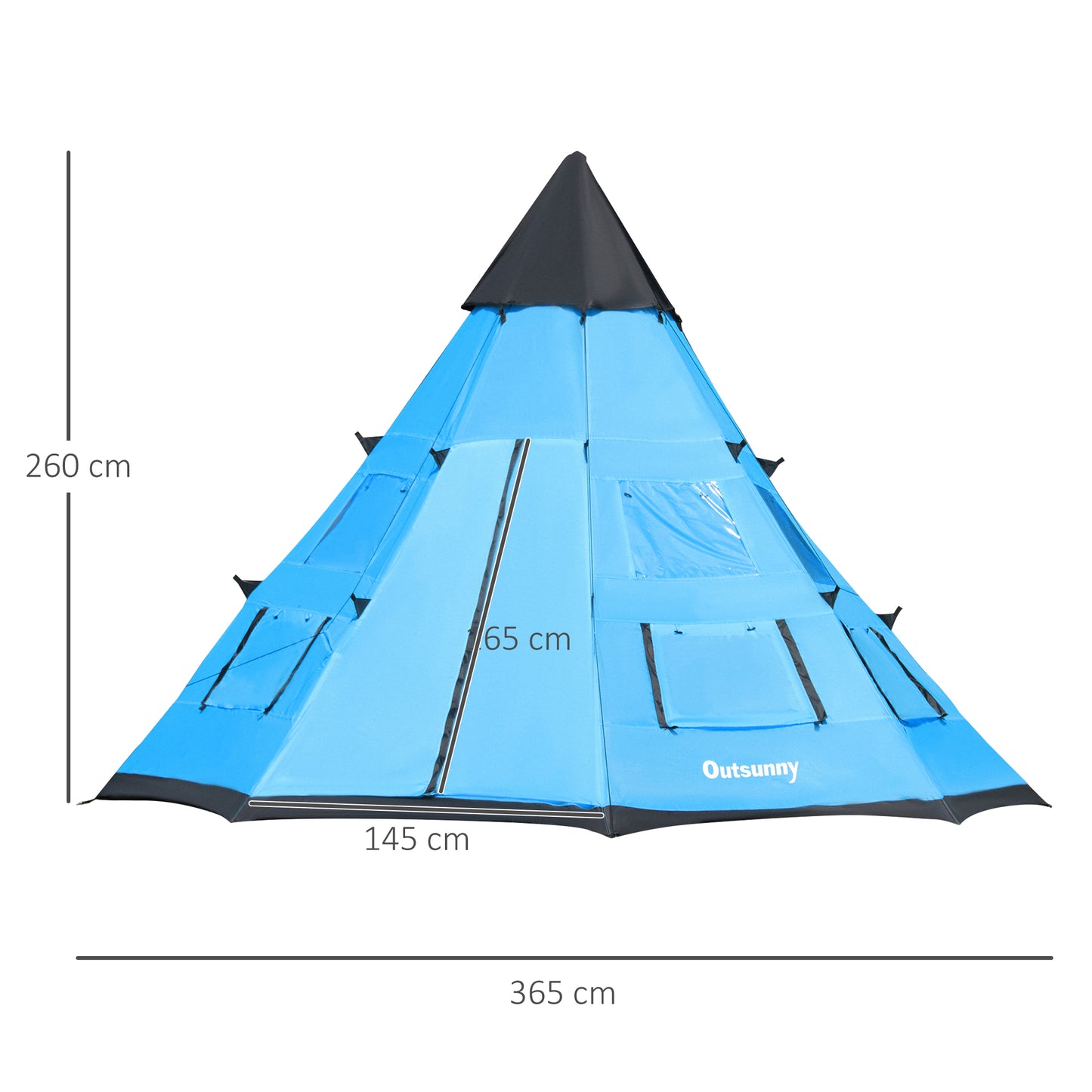 6 Men Tipi Tent with Carry Bag