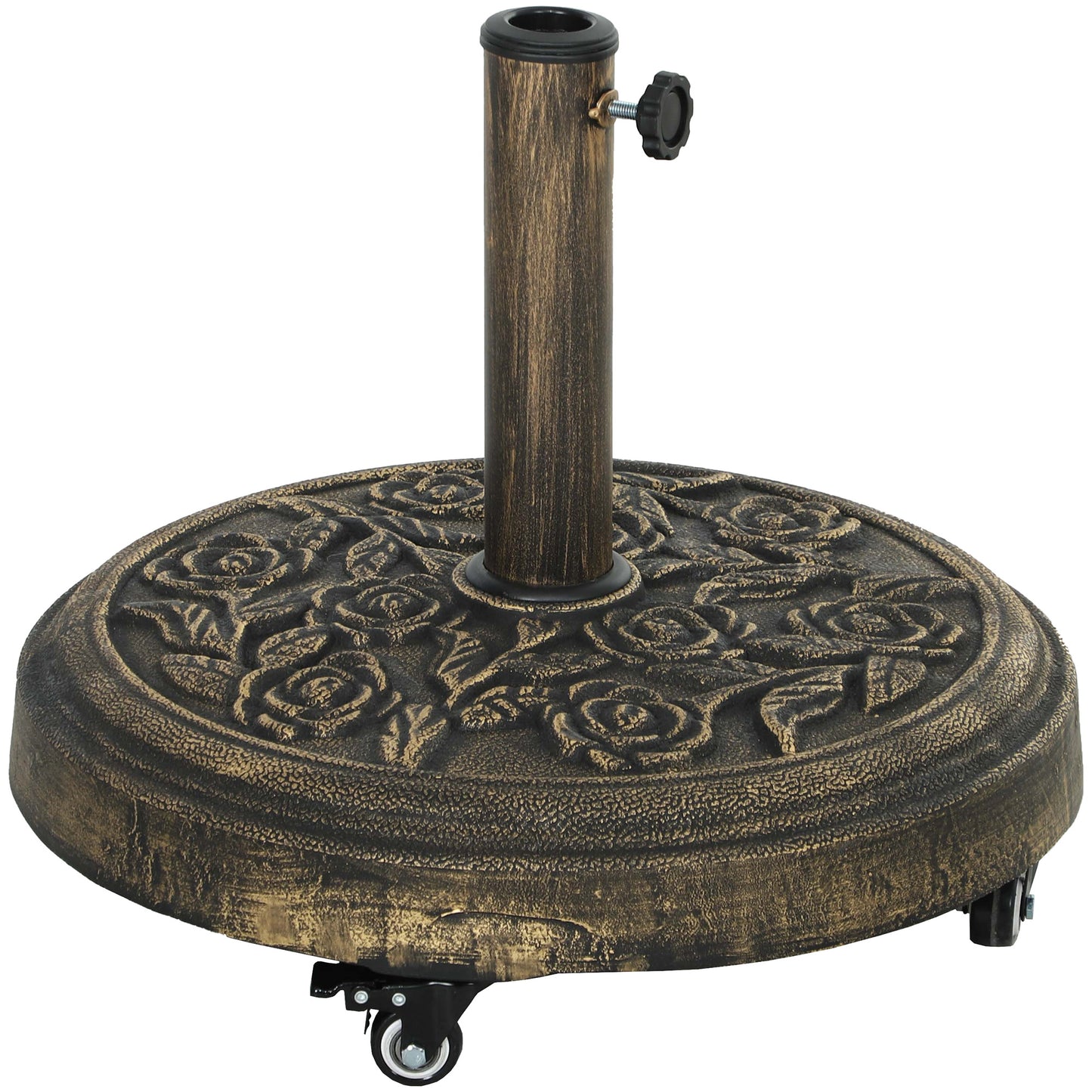 Parasol Base, Umbrella Base with Wheels Cast Iron Effect