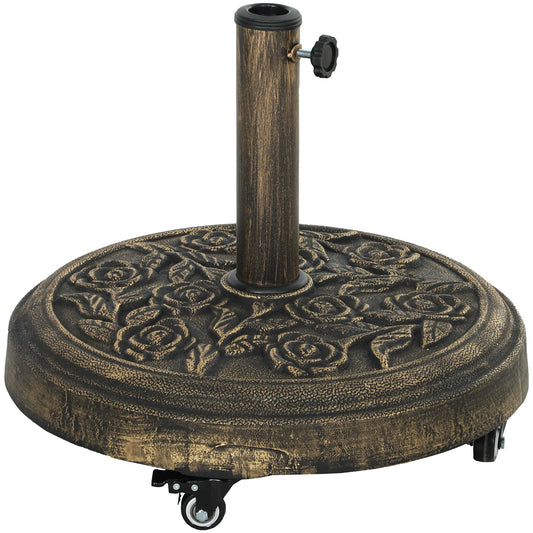 Parasol Base, Umbrella Base with Wheels Cast Iron Effect